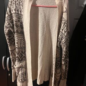 Mossimo Supply Co Cream and Brown Cardigan Sweater